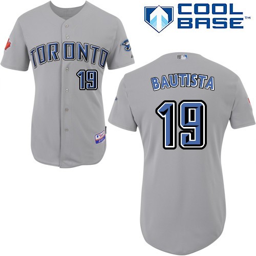 Discounted Toronto Blue Jays 19 Jose Bautista Grey Cool Base MLB Jersey Baseball MLB Jerseys